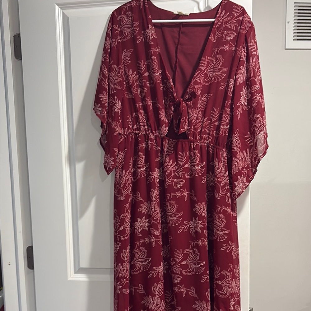 Floral Burgundy Dress large